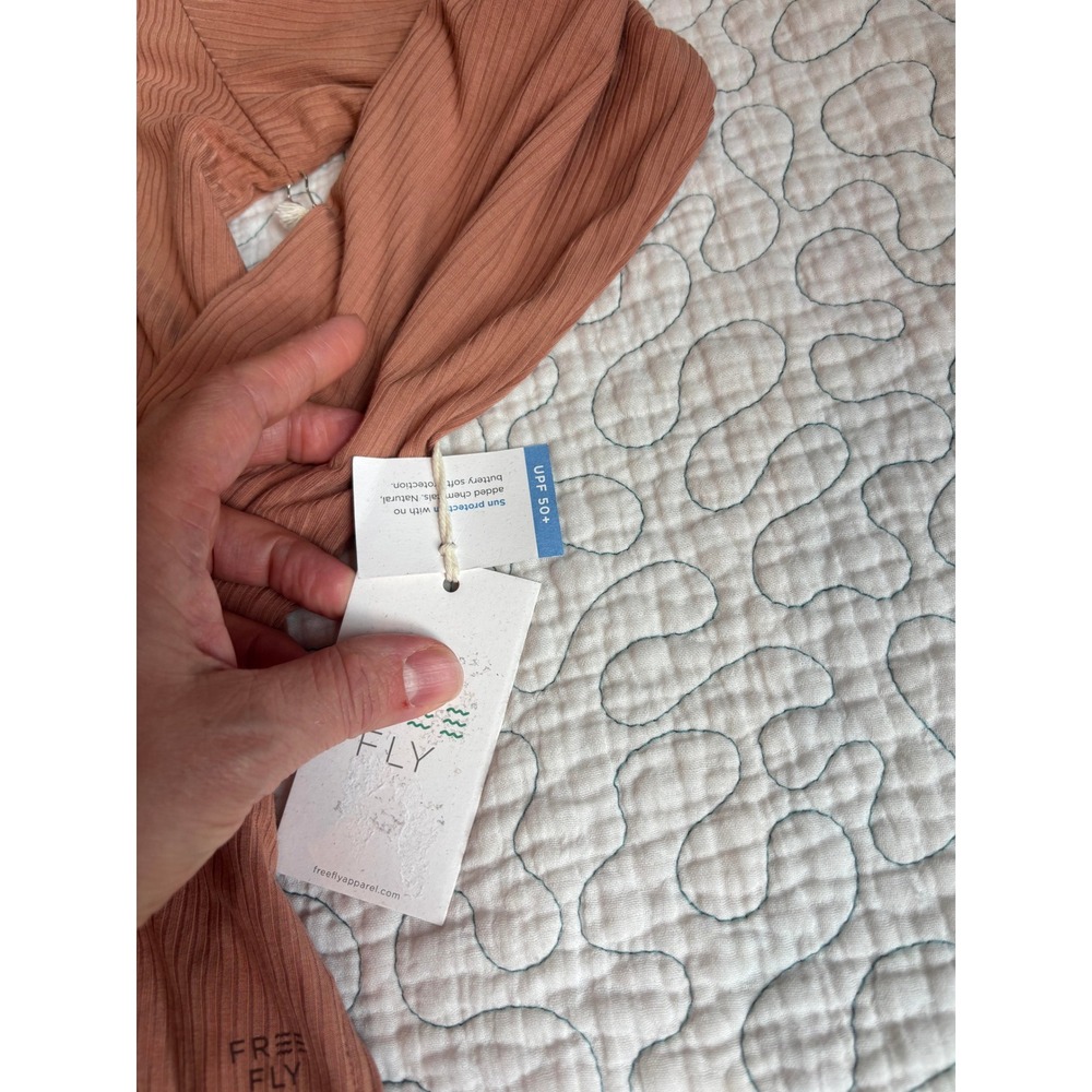Free Fly Women Ribbed Long Sleeve Top Canyon Clay UPF 50+ Size Medium - Picture 4 of 5